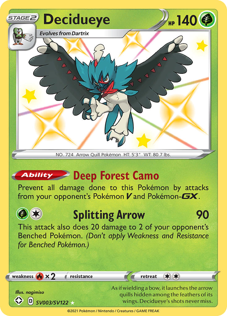 Decidueye Destinos Brilhantes Cofre Brilhante SV003/122