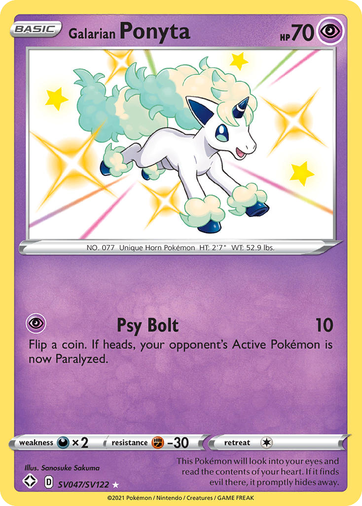 Ponyta di Galar Destino Splendente Tesoro Lucente SV047/122