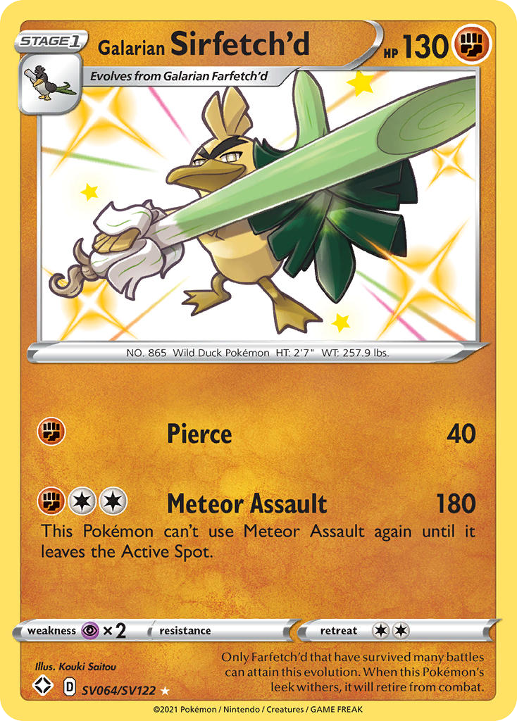 Sirfetch'd de Galar Destinos Brilhantes Cofre Brilhante SV064/122
