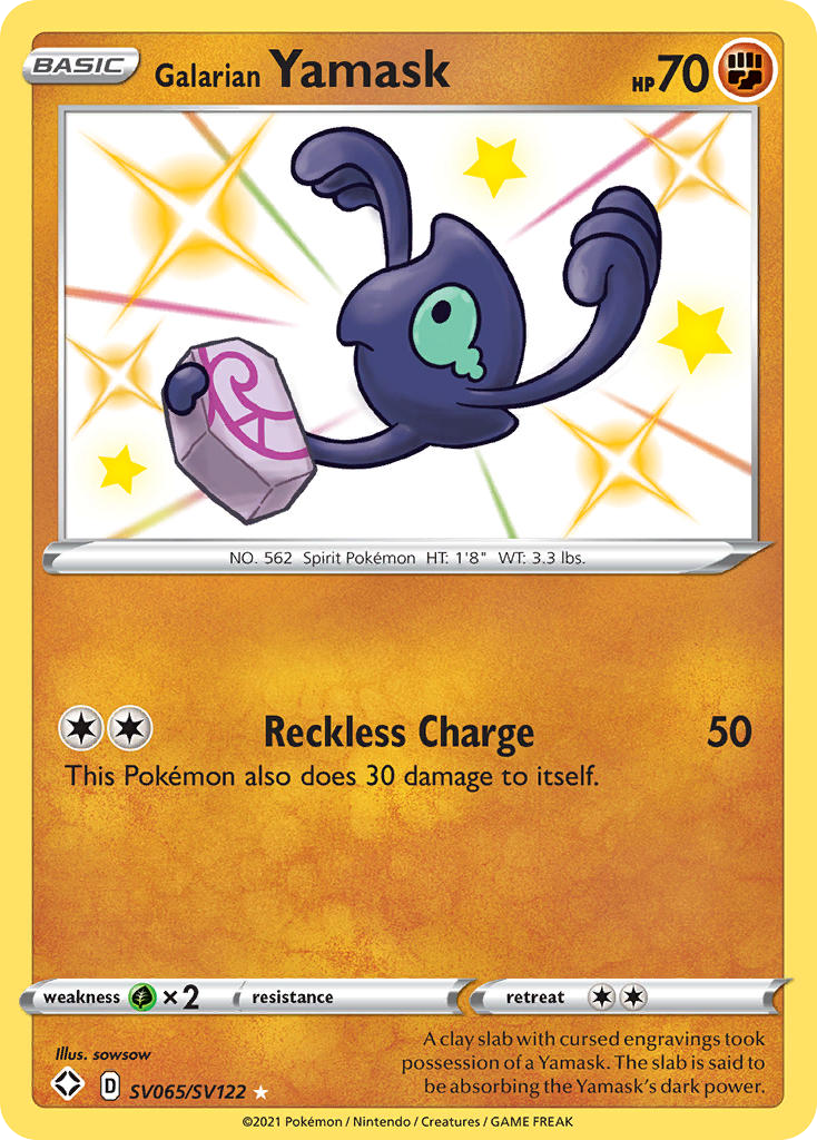 Galarian Yamask Shining Fates Shiny Vault SV065/122