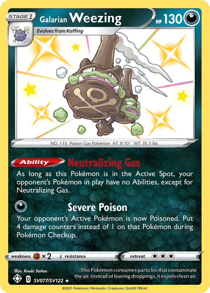 Weezing di Galar Destino Splendente Tesoro Lucente SV077/122