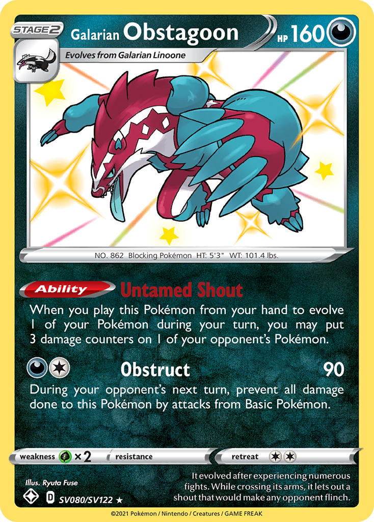 Obstagoon di Galar Destino Splendente Tesoro Lucente SV080/122