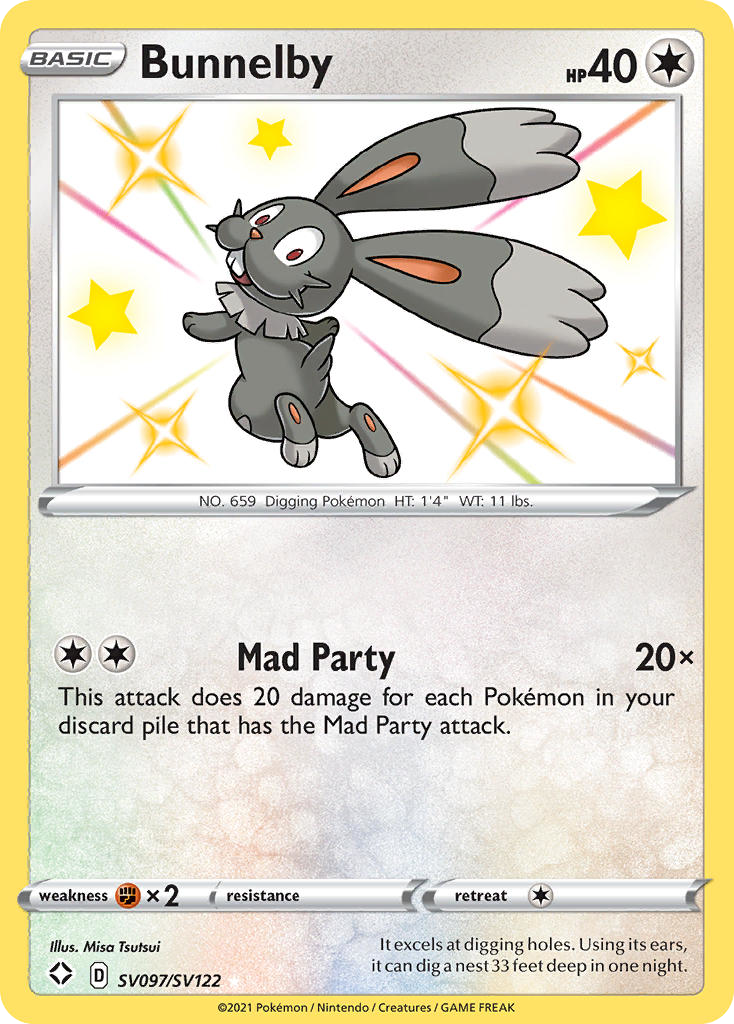 Bunnelby Shining Fates Shiny Vault SV097/122