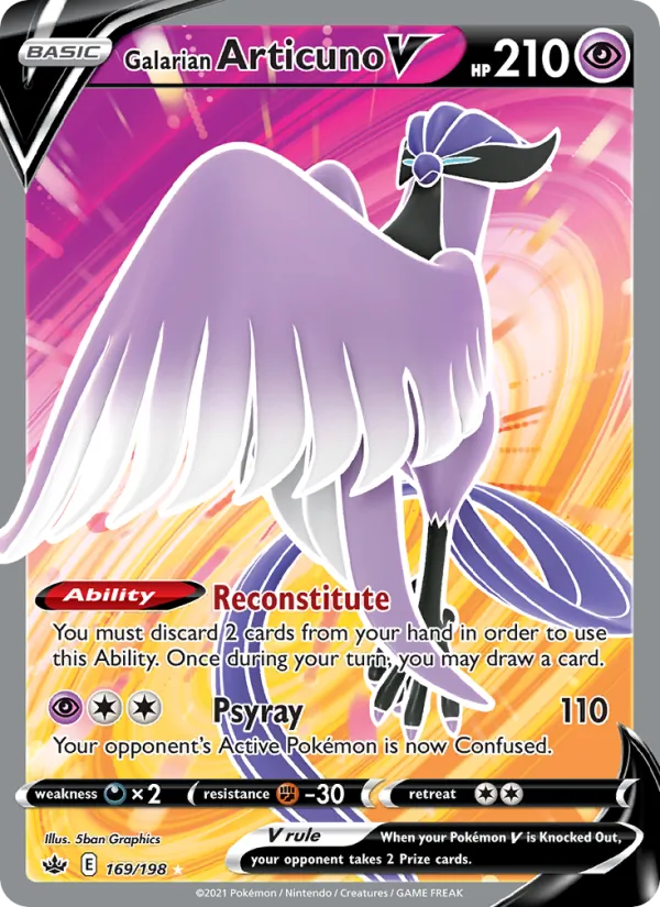 Galarian Articuno V Chilling Reign 169/198