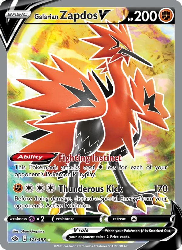Galarian Zapdos V Chilling Reign 173/198