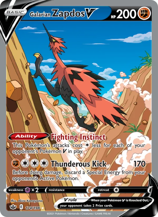 Galarian Zapdos V Chilling Reign 174/198