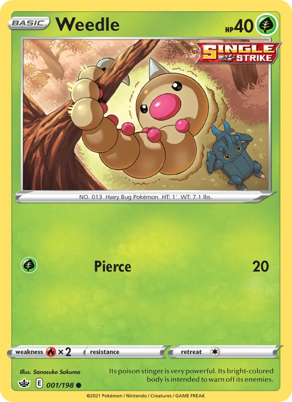 Weedle Chilling Reign 1/198