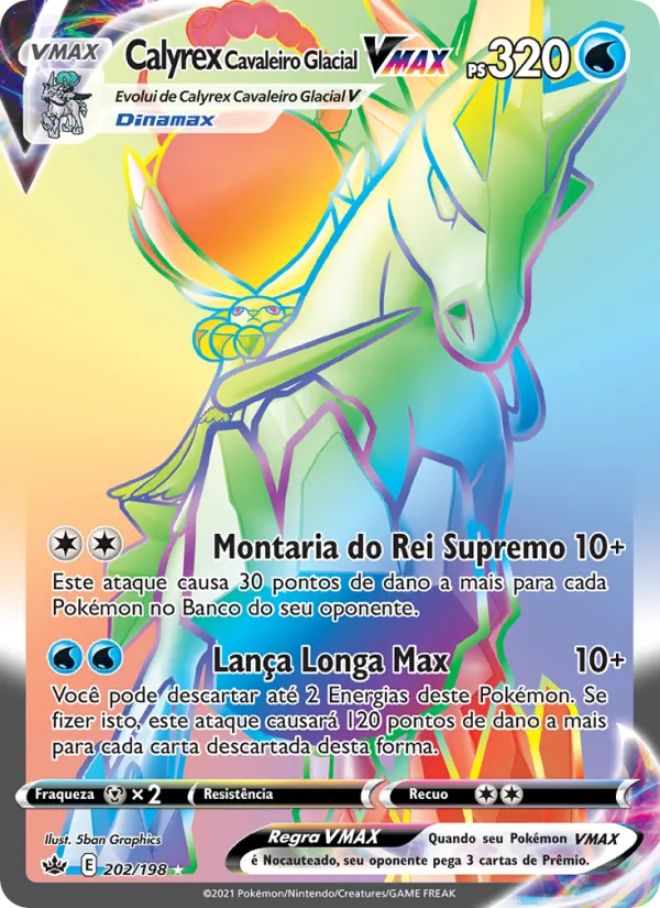 Calyrex Cavaleiro Glacial VMAX Reinado Arrepiante 202/198