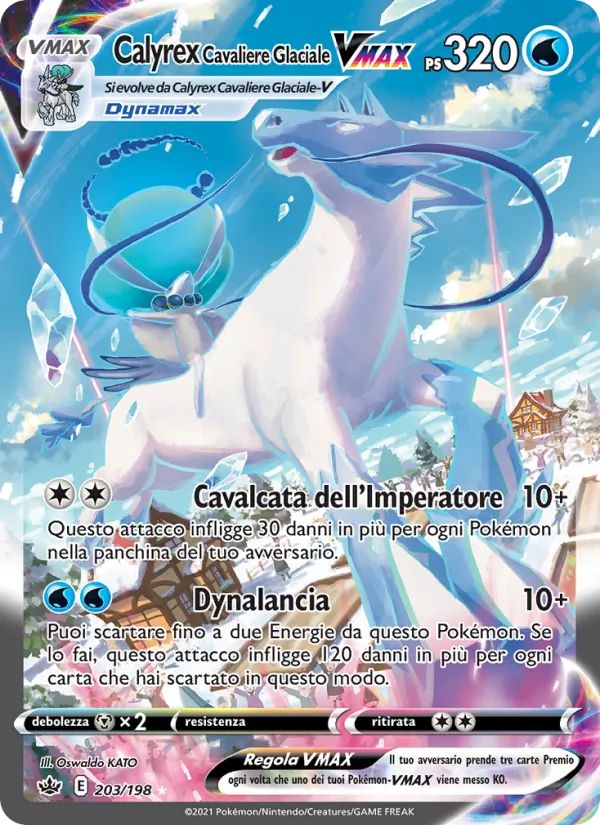 Calyrex Cavaliere Glaciale VMAX Regno Glaciale 203/198