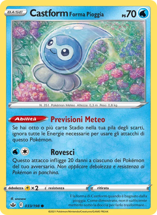 Castform Forma Pioggia Regno Glaciale 33/198