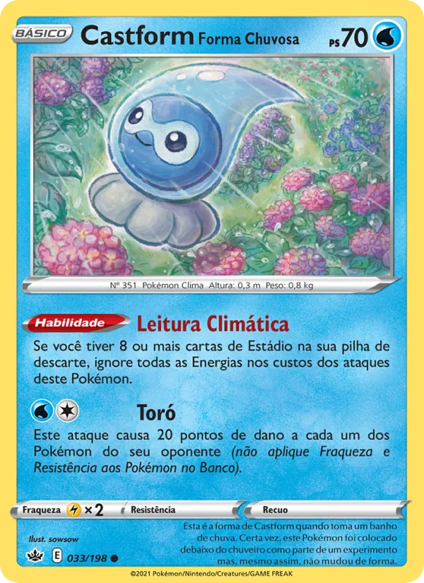 Castform Forma Chuvosa Reinado Arrepiante 33/198