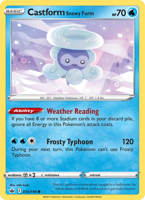Castform Snowy Form Chilling Reign 34/198