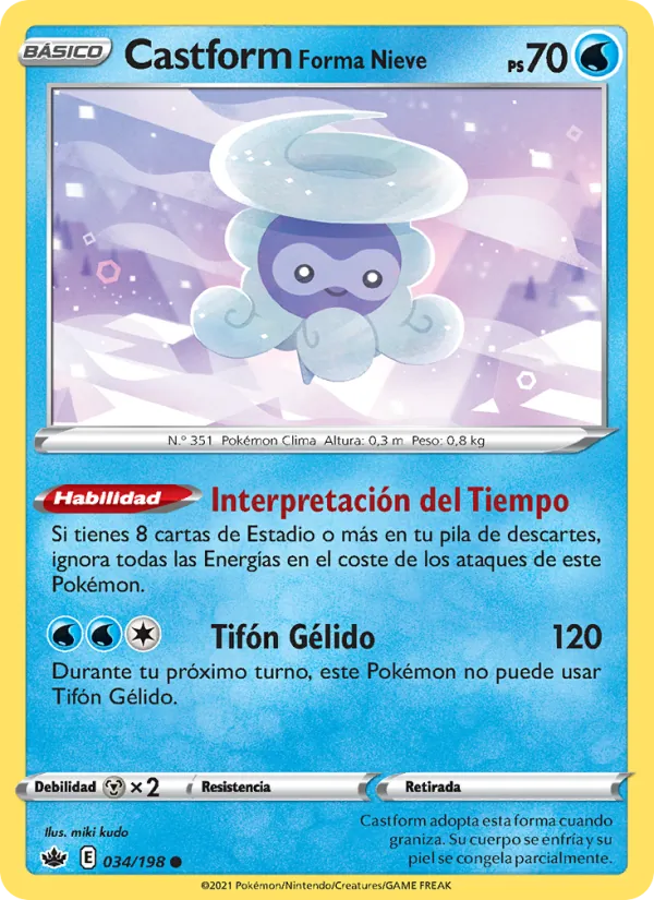 Castform Forma Nieve Reinado Escalofriante 34/198