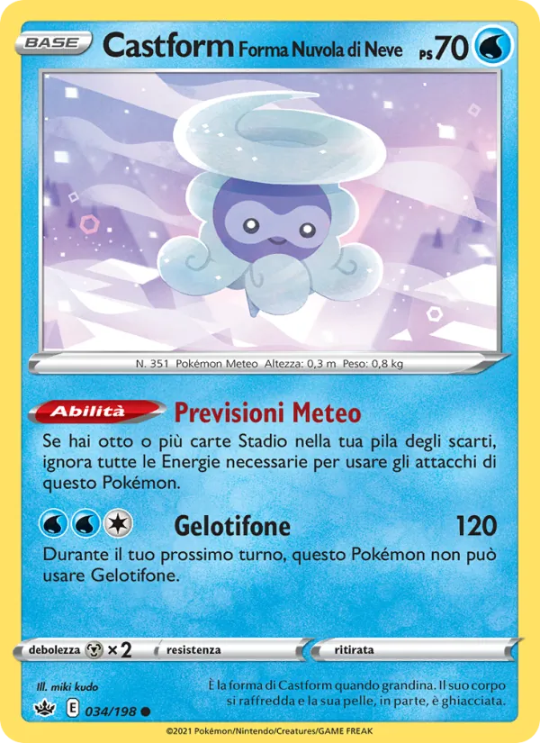 Castform Forma Nuvola di Neve Regno Glaciale 34/198