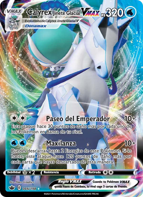 Calyrex Jinete Glacial VMAX Reinado Escalofriante 46/198