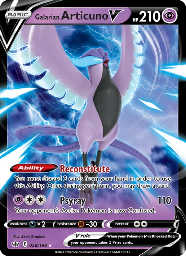 Galarian Articuno V Chilling Reign 58/198