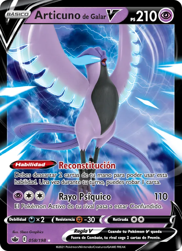 Articuno de Galar V Reinado Escalofriante 58/198