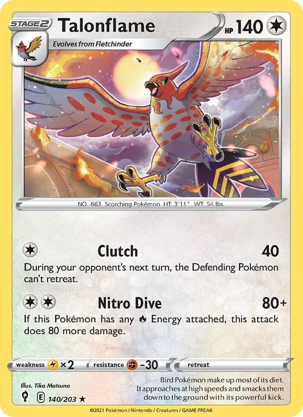 Talonflame Evolving Skies 140/203