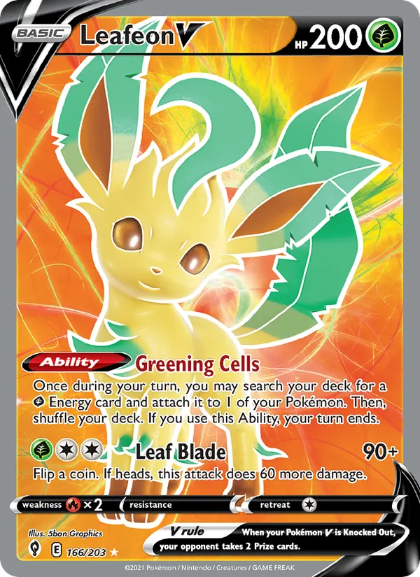 Leafeon V Evolving Skies 166/203