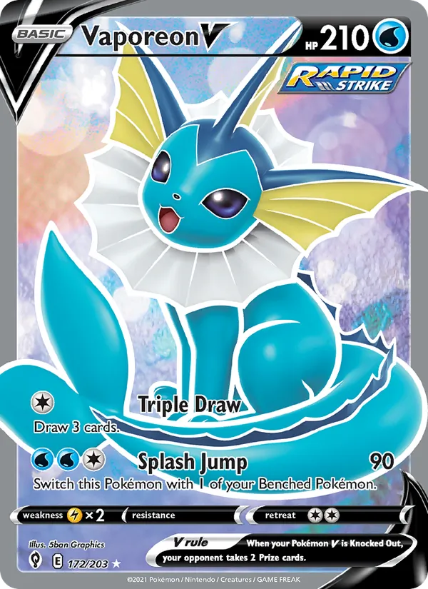 Vaporeon V Evolving Skies 172/203