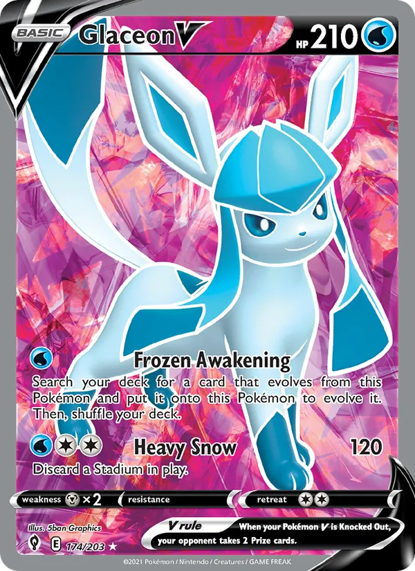 Glaceon V Evolving Skies 174/203