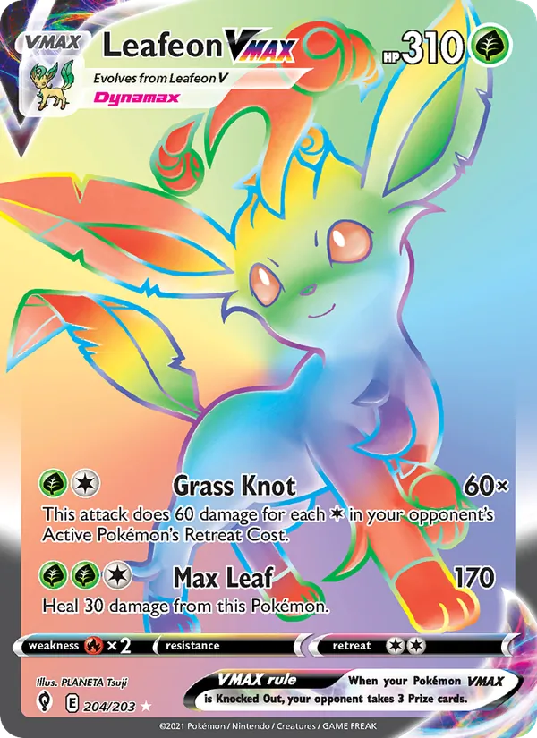 Leafeon VMAX Evolving Skies 204/203