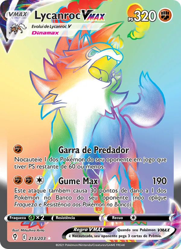 Lycanroc VMAX Céus em Evolução 213/203