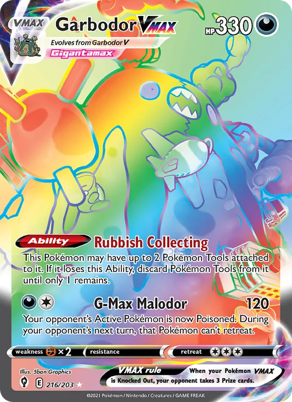 Garbodor VMAX Evolving Skies 216/203