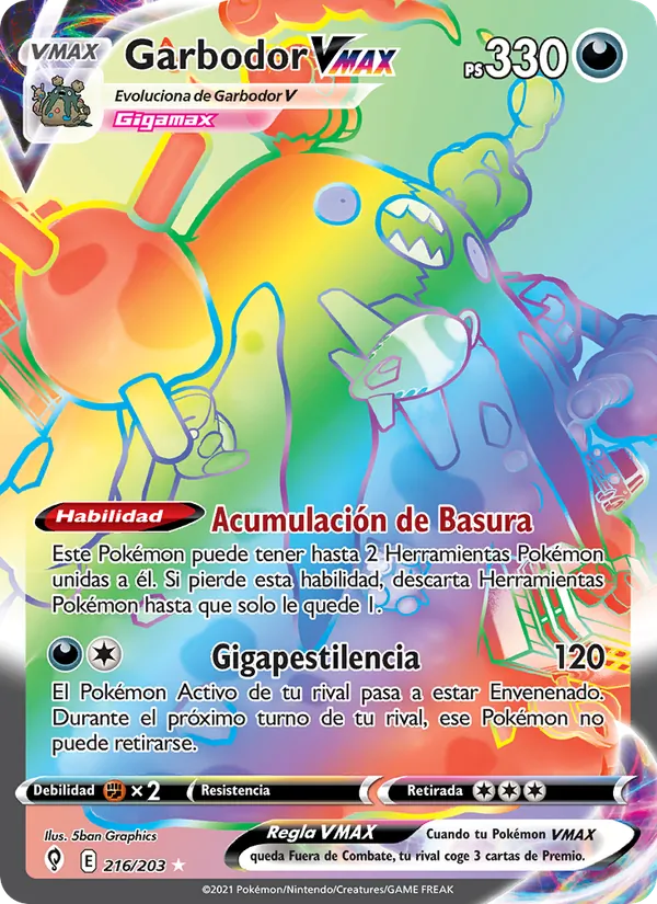 Garbodor VMAX Cielos Evolutivos 216/203