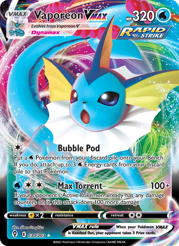Vaporeon VMAX Evolving Skies 30/203