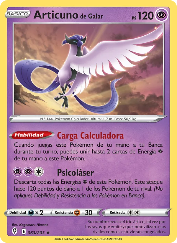 Articuno de Galar Cielos Evolutivos 63/203