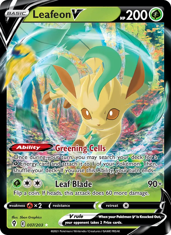 Leafeon V Evolving Skies 7/203