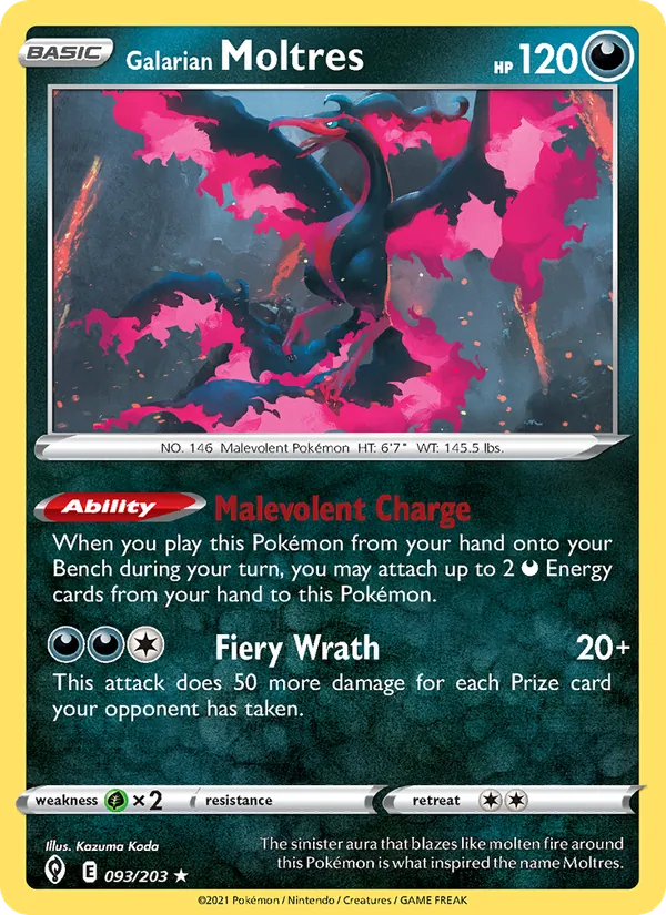 Galarian Moltres Evolving Skies 93/203