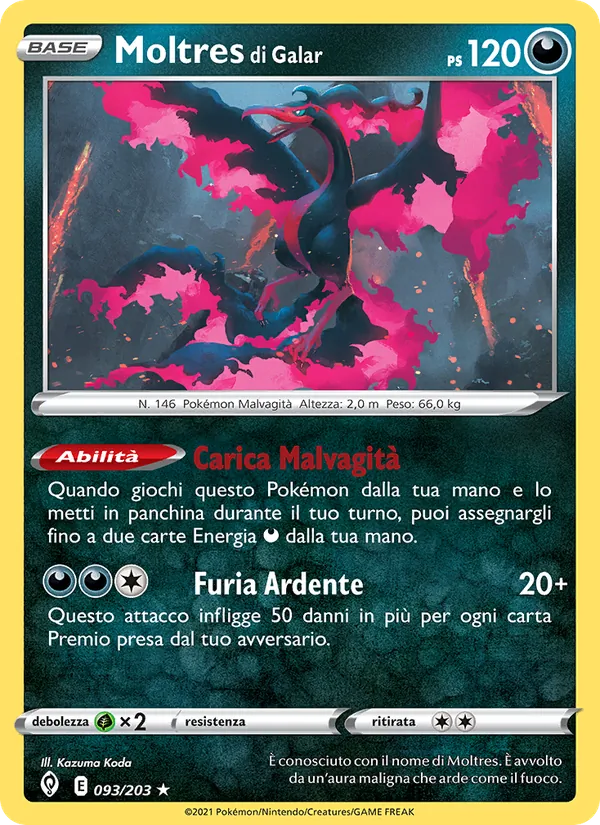 Moltres di Galar Evoluzioni Eteree 93/203