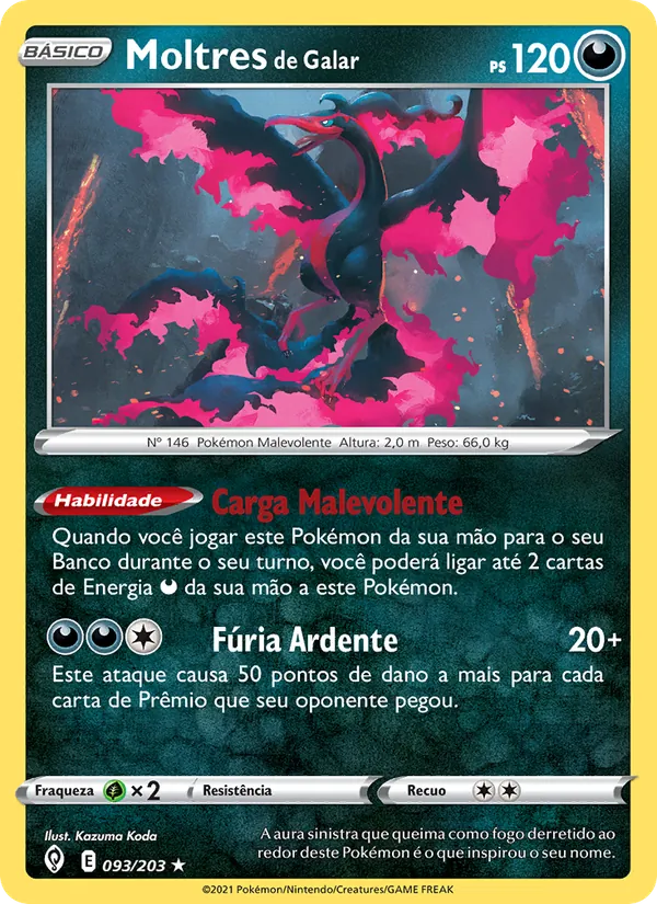 Moltres de Galar Céus em Evolução 93/203