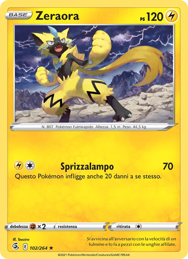 Zeraora Colpo Fusione 102/264