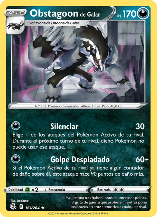 Obstagoon de Galar Golpe Fusión 161/264
