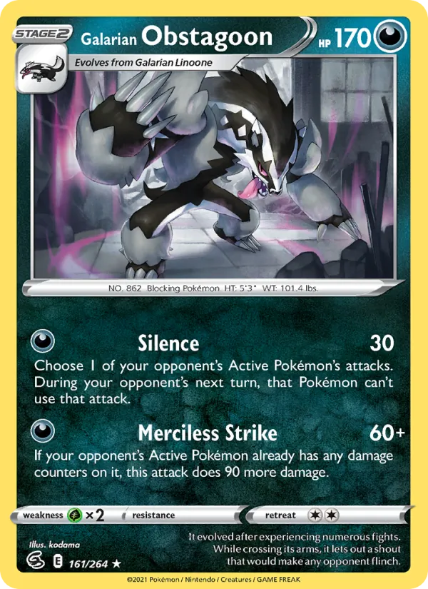 Obstagoon de Galar Golpe Fusão 161/264