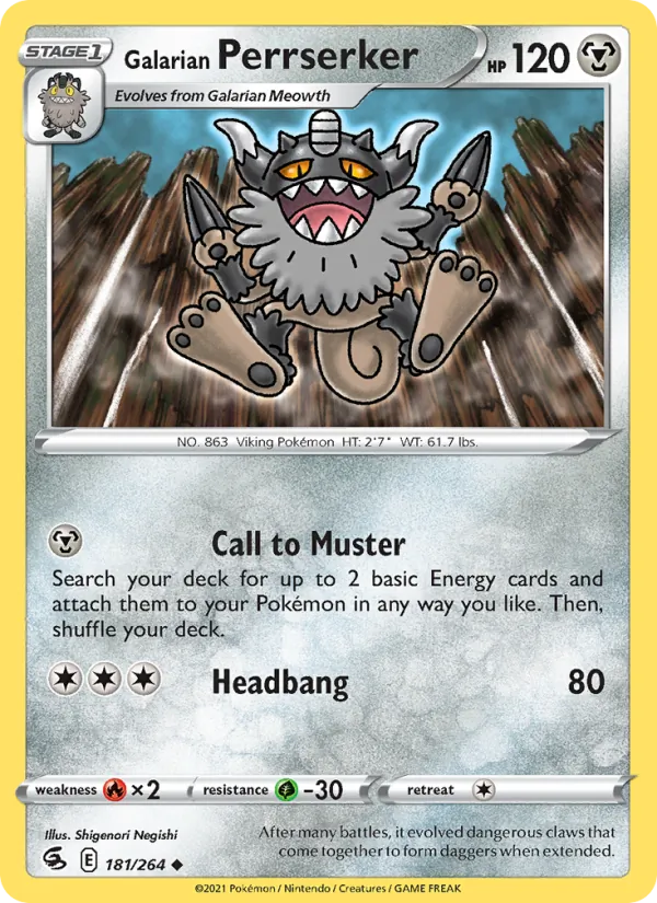 Galarian Perrserker Fusion Strike 181/264
