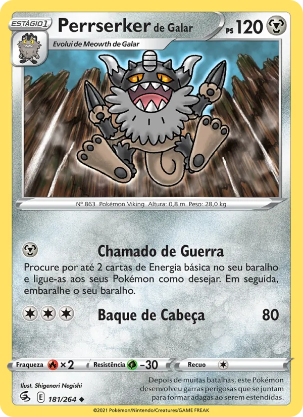 Perrserker de Galar Golpe Fusão 181/264