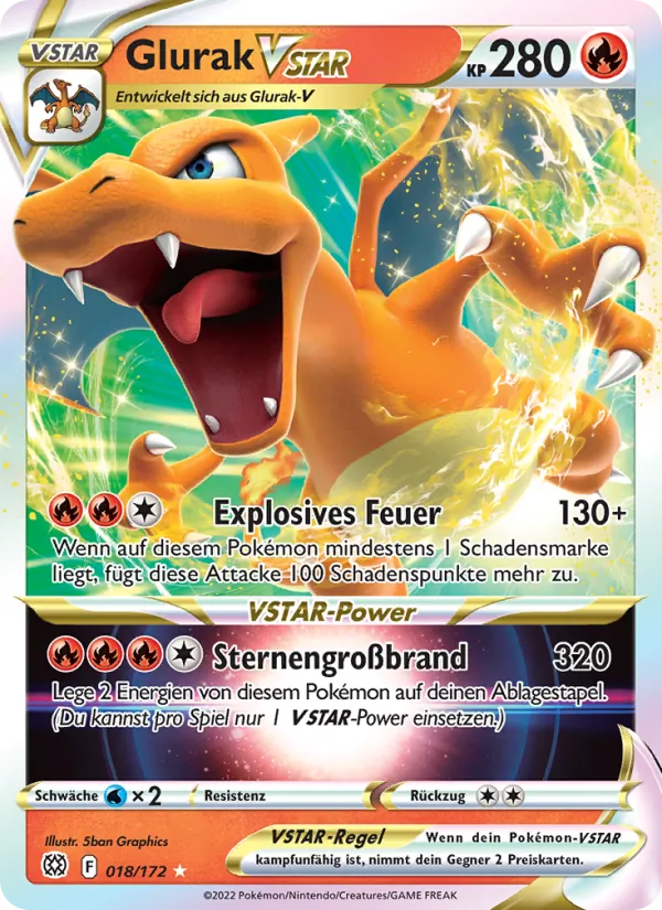 Glurak VSTAR Strahlende Sterne 018/172