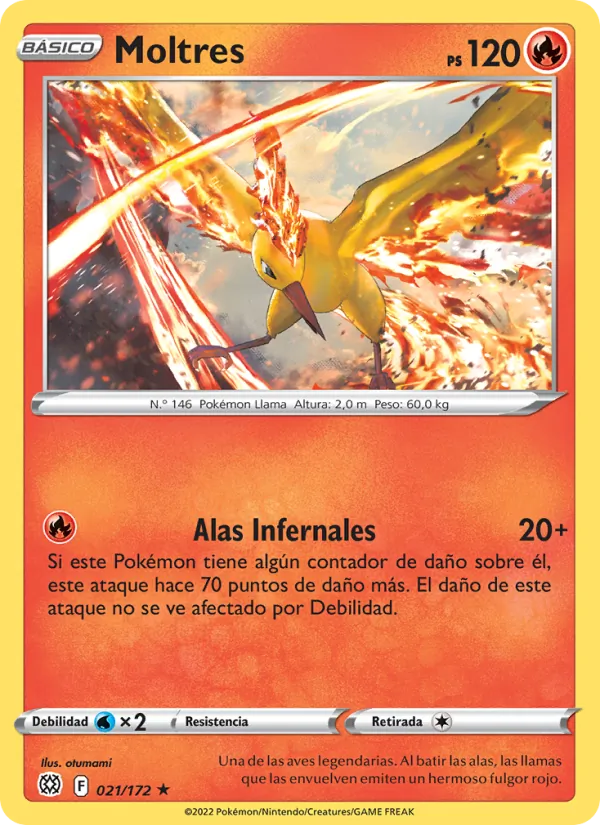 Moltres Astros Brillantes 021/172