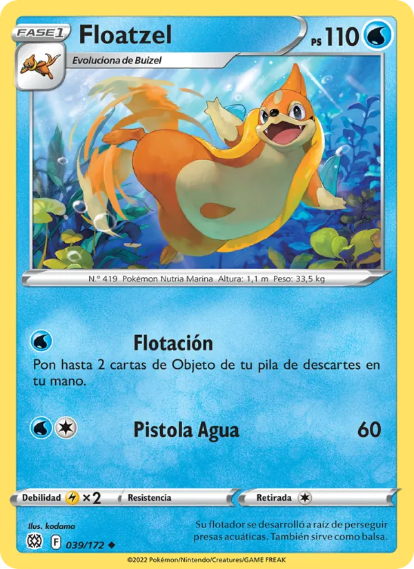 Floatzel Astros Brillantes 039/172