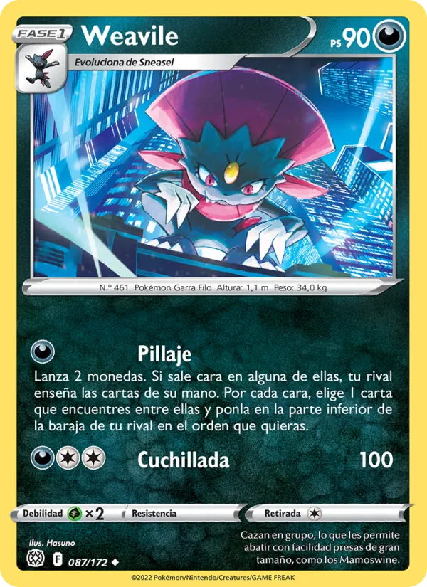 Weavile Astros Brillantes 087/172