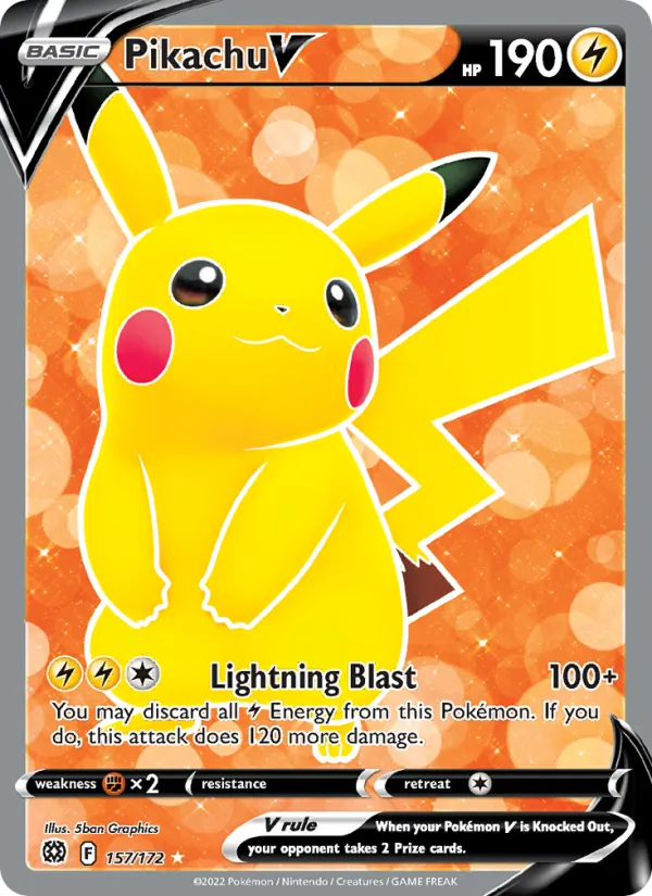 Pikachu V Brilliant Stars 157/172