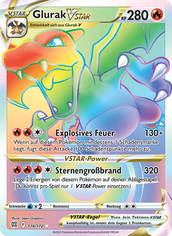 Glurak VSTAR Strahlende Sterne 174/172