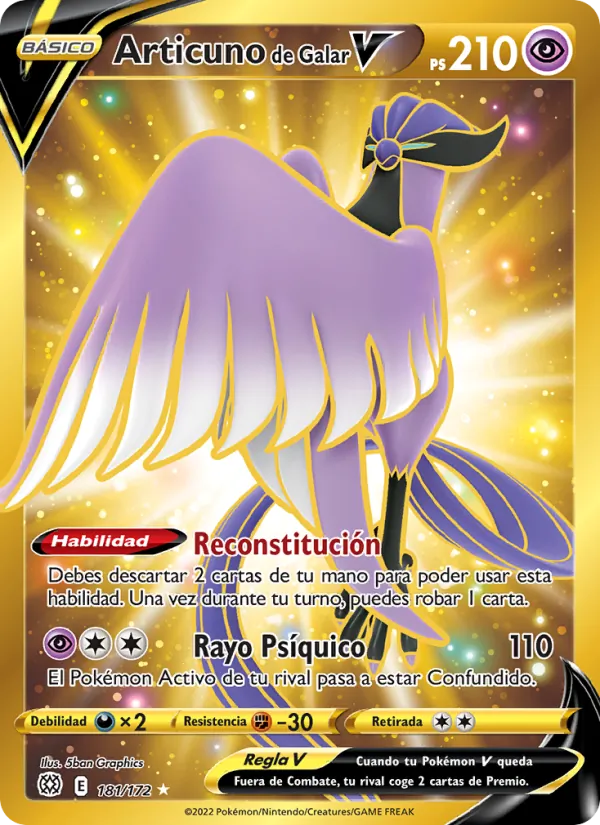 Articuno de Galar V Astros Brillantes 181/172
