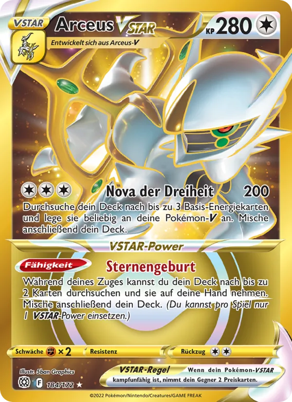 Arceus VSTAR Strahlende Sterne 184/172