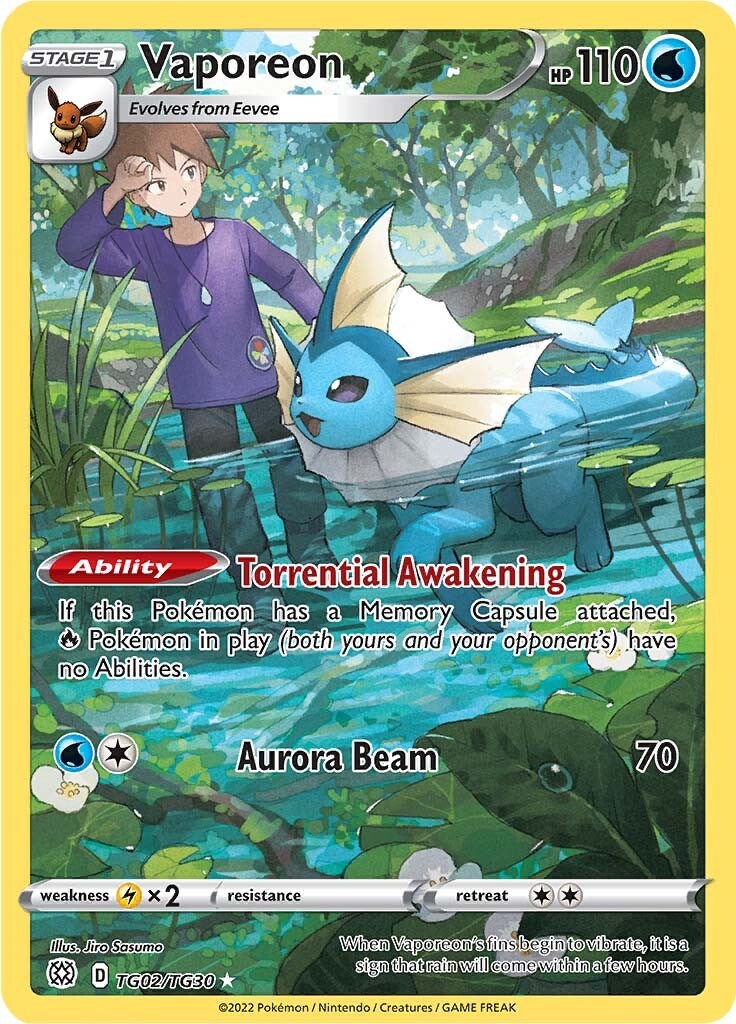 Vaporeon Astri Lucenti Galleria Allenatori TG02/30