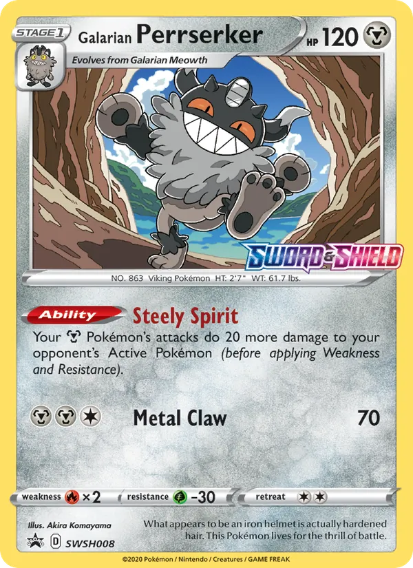 Galarian Perrserker SWSH Black Star Promos SWSH008/307